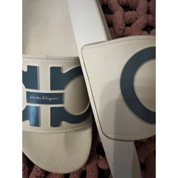 Salvatore Ferragamo Groove Men\'s Sandals Size 11 Slide White main image 4